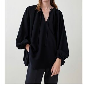 Co Peasant Blouse in Stretch Crepe